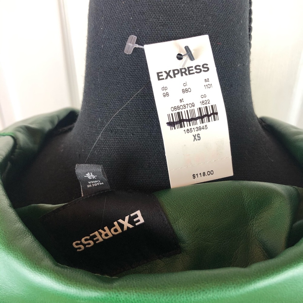 Express Green Moto Jacket XSmall - Picture 6 of 6